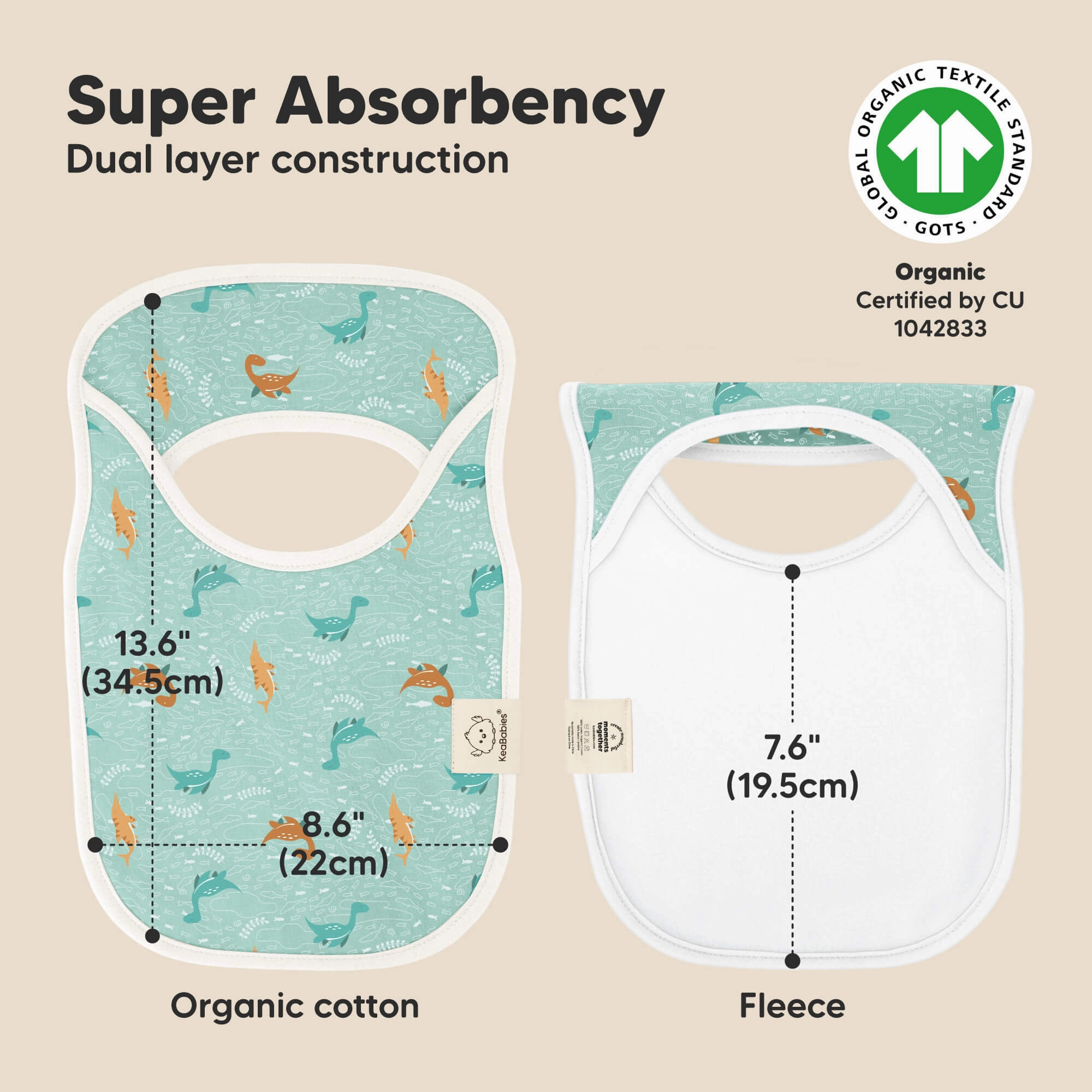 8-Pack Hallo Drool Bibs (Mesozoic)