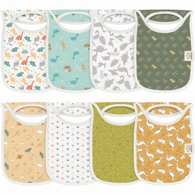 8-Pack Hallo Drool Bibs (Mesozoic)