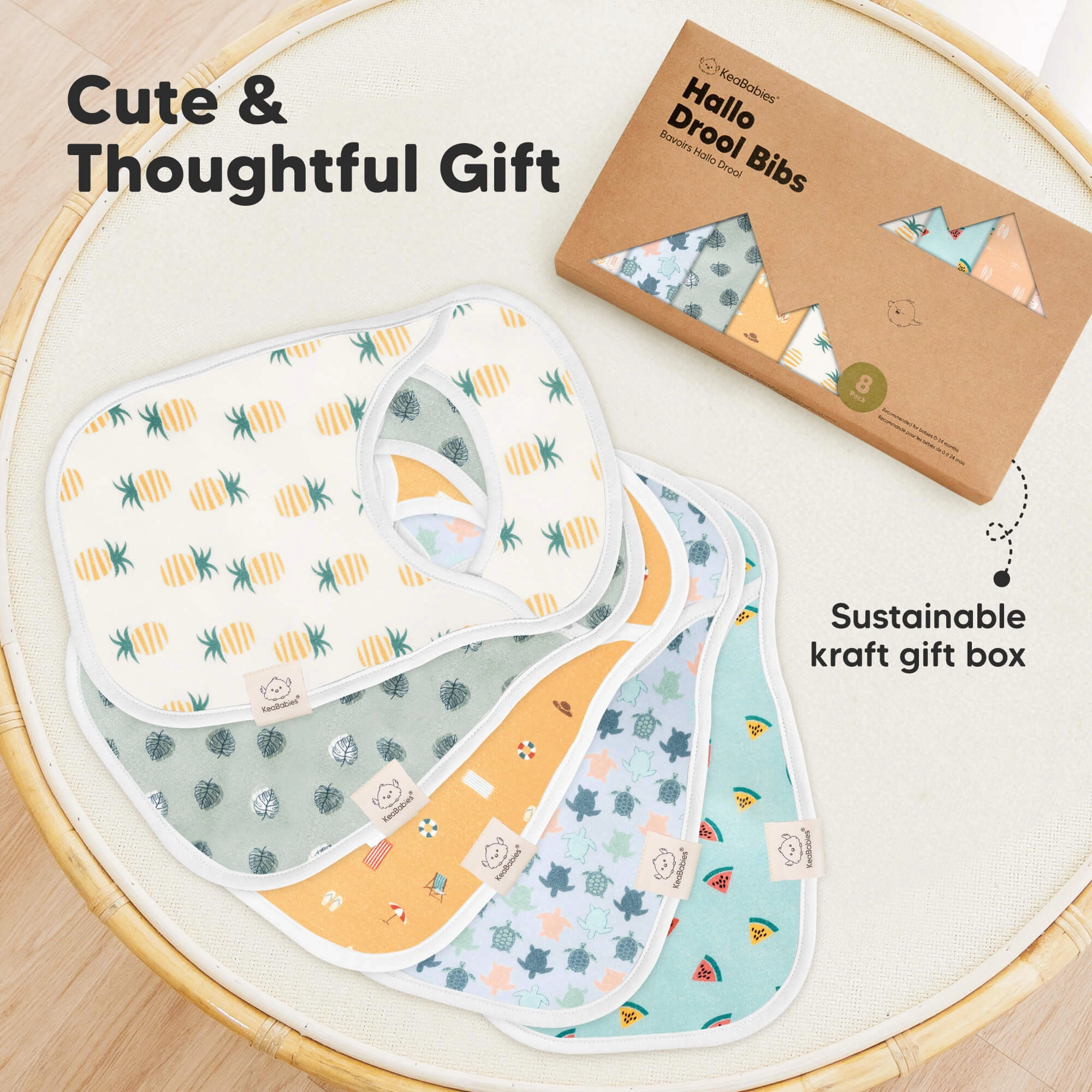 8-Pack Hallo Drool Bibs (Mesozoic)
