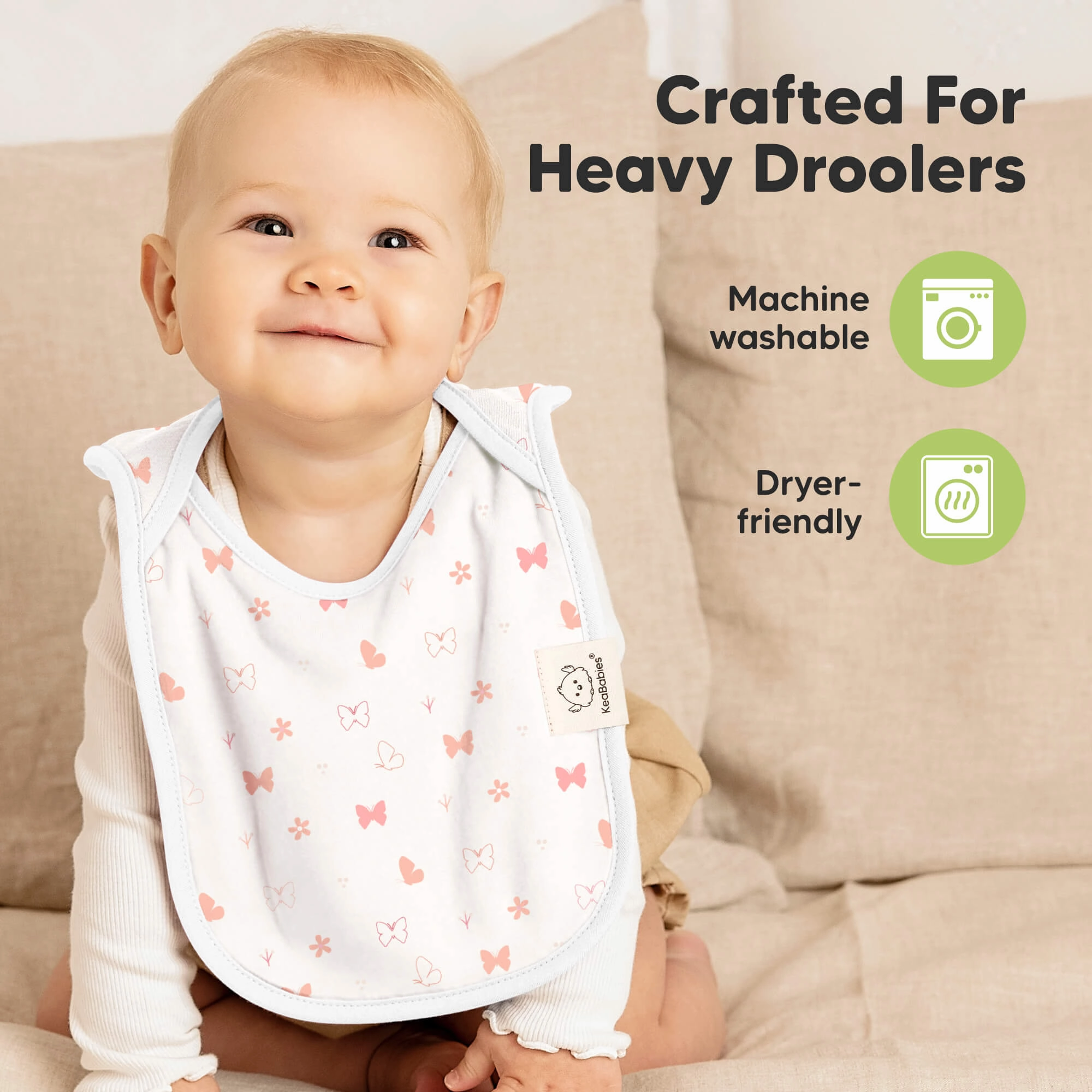 8-Pack Hallo Drool Bibs (Sweet Charm)