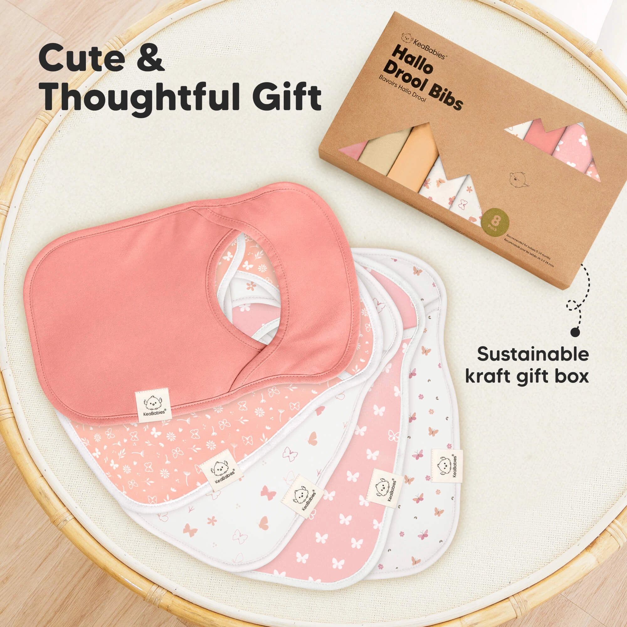 8-Pack Hallo Drool Bibs (Sweet Charm)