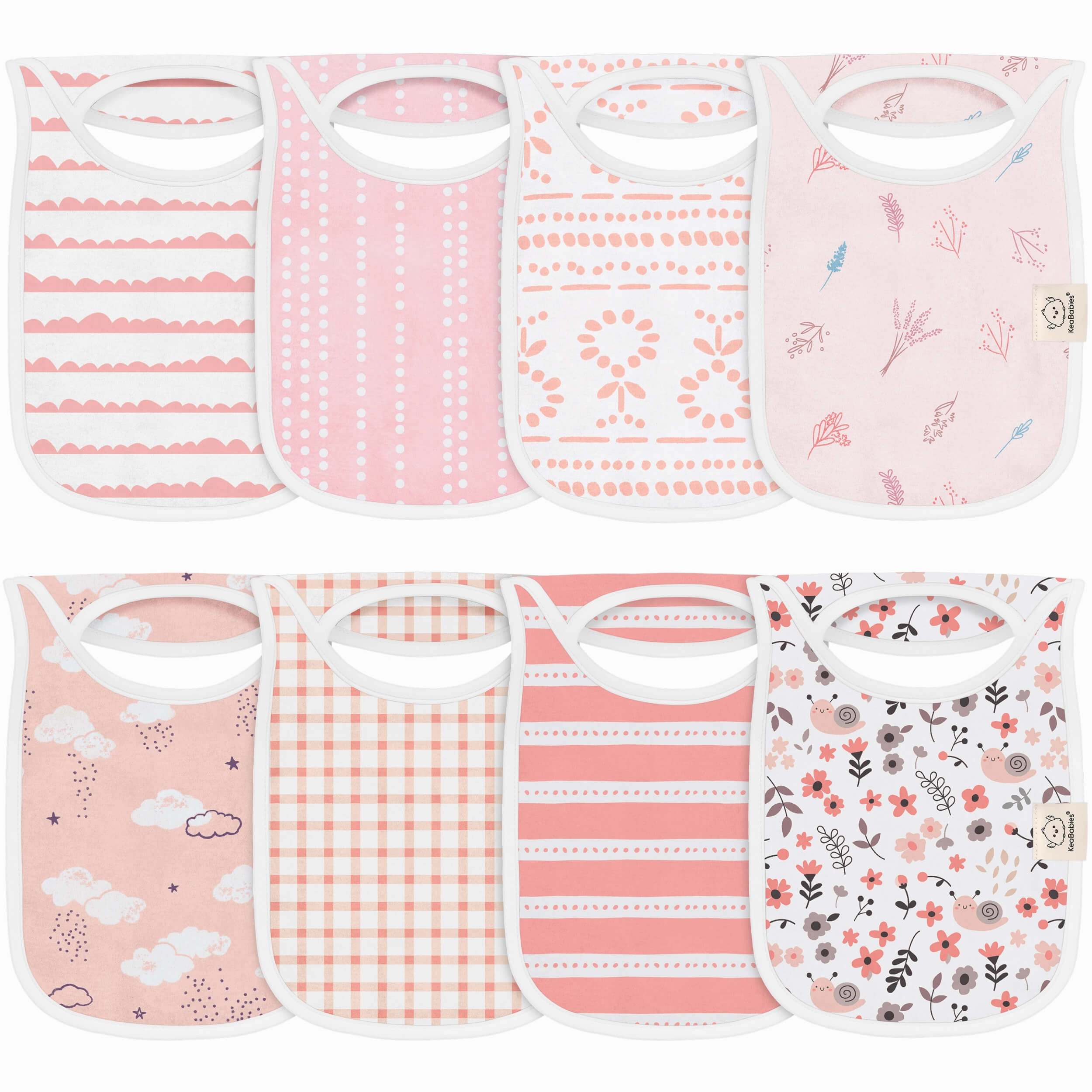 8-Pack Hallo Drool Bibs (Sweet Charm)