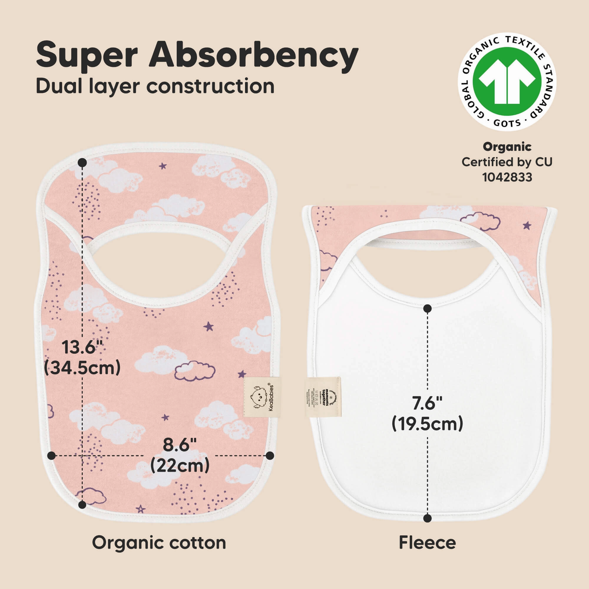 8-Pack Hallo Drool Bibs (Sweet Charm)