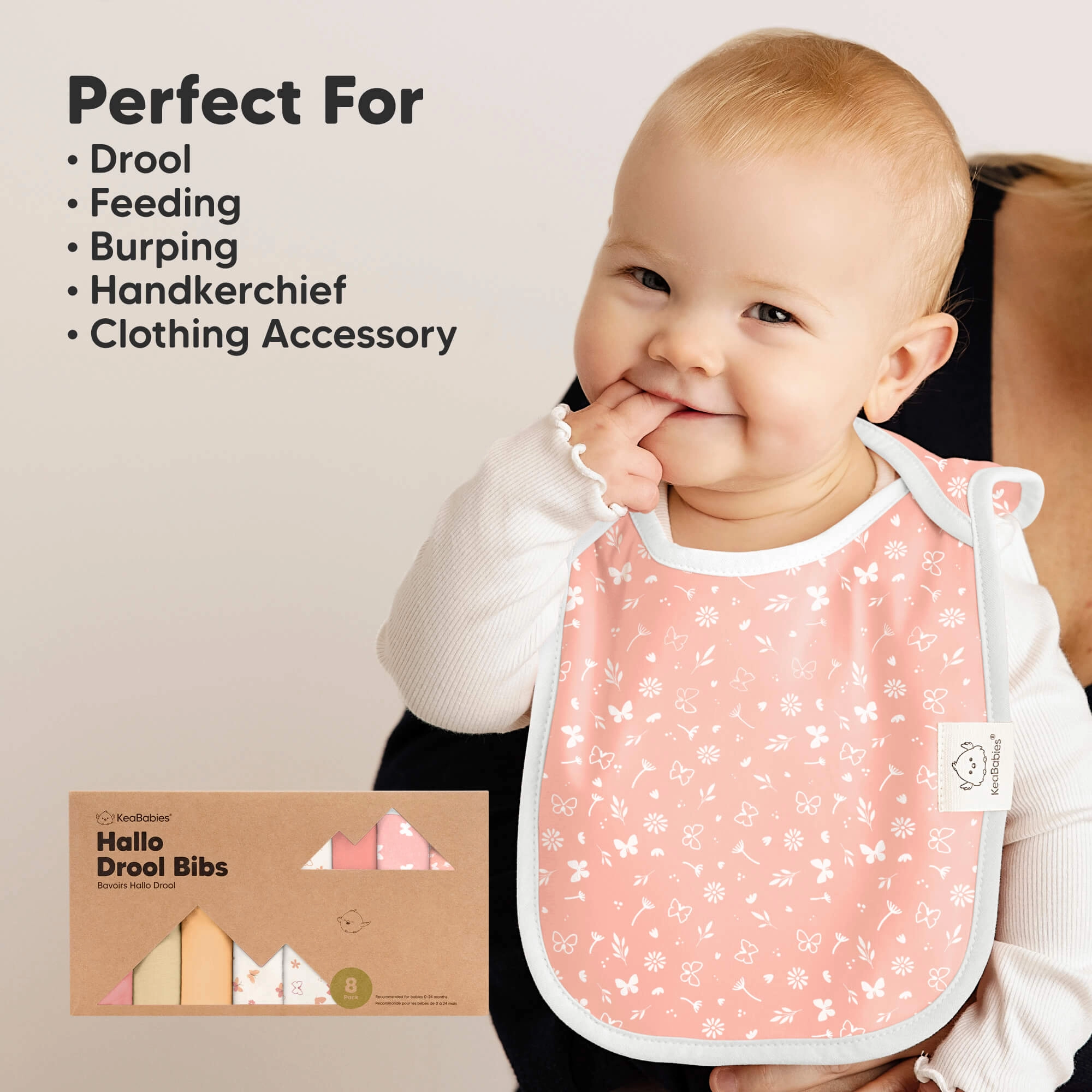 8-Pack Hallo Drool Bibs (Sweet Charm)