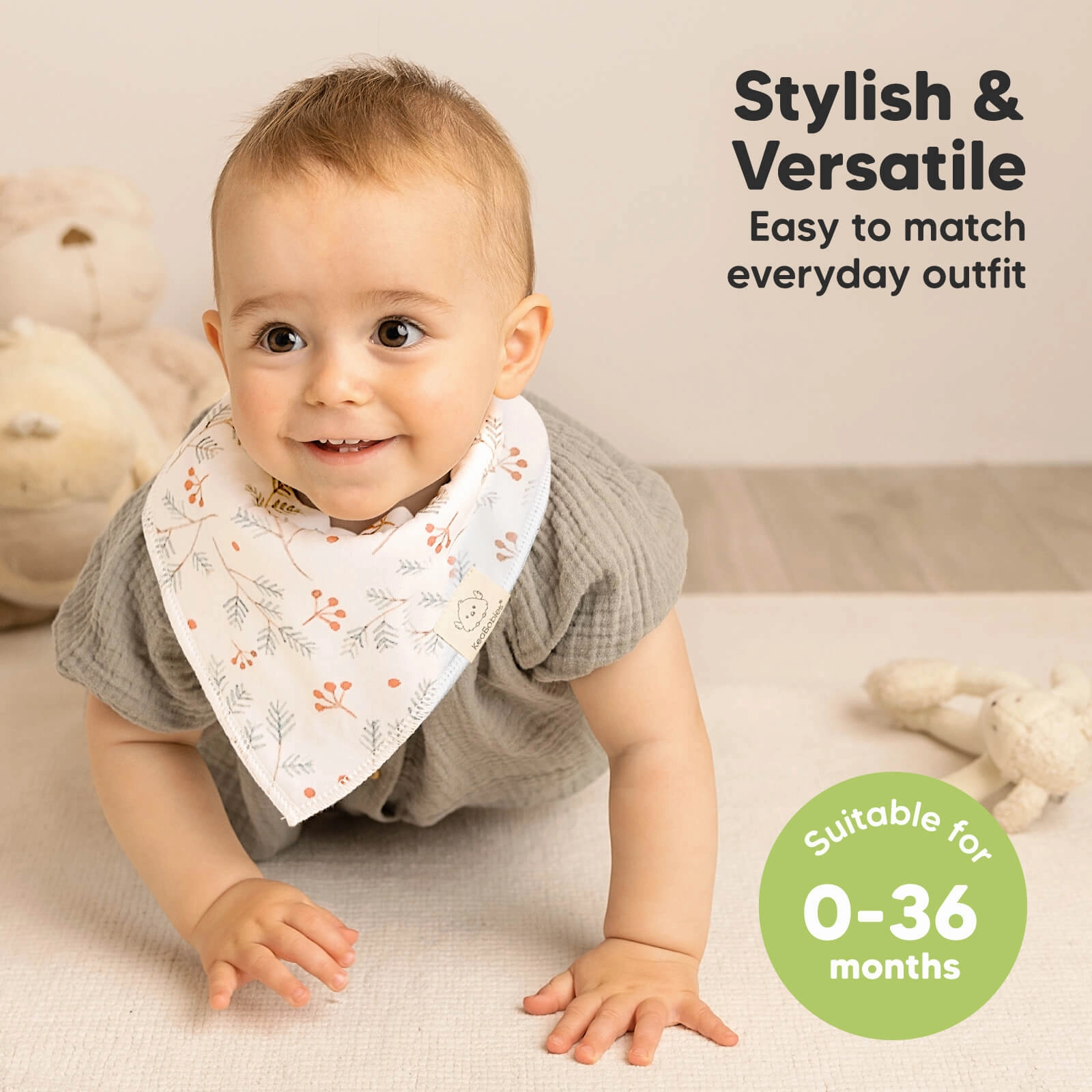 8-Pack Organic Bandana Bibs (Bloom)