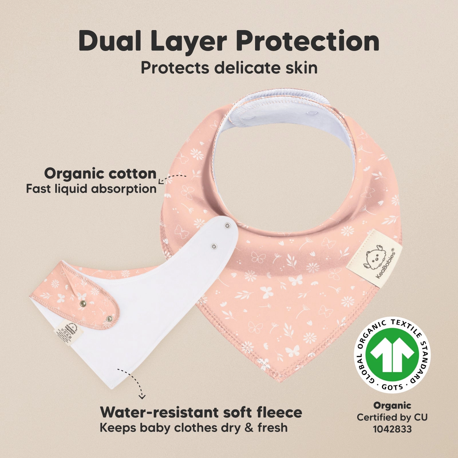 8-Pack Organic Bandana Bibs (Butterflies)