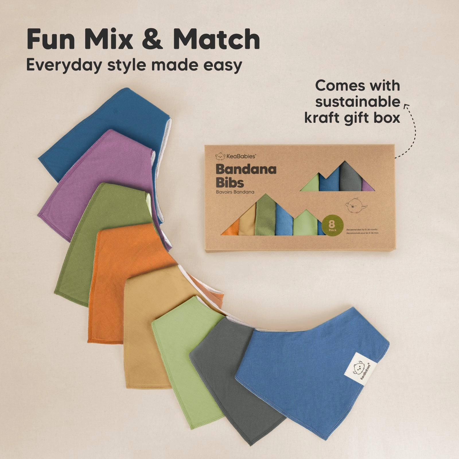 8-Pack Organic Bandana Bibs (Cruise)