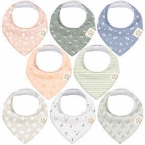 8-Pack Organic Bandana Bibs (Fleur)