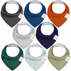 8-Pack Organic Bandana Bibs (Hunter)