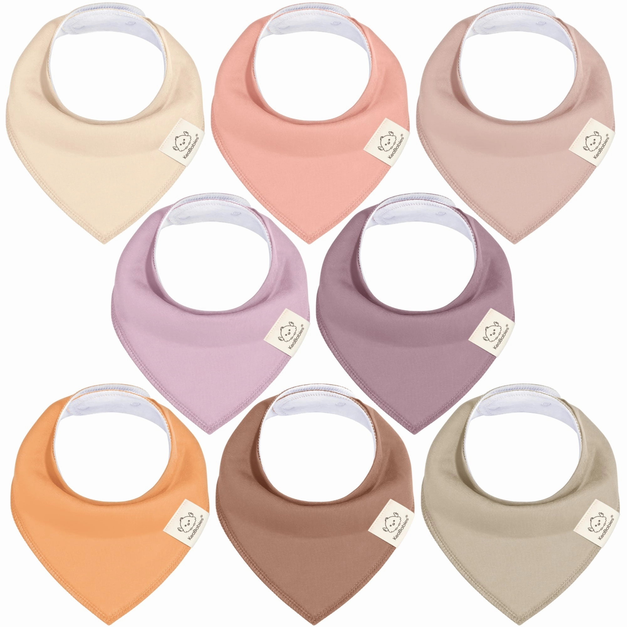 8-Pack Organic Bandana Bibs (Mauve)