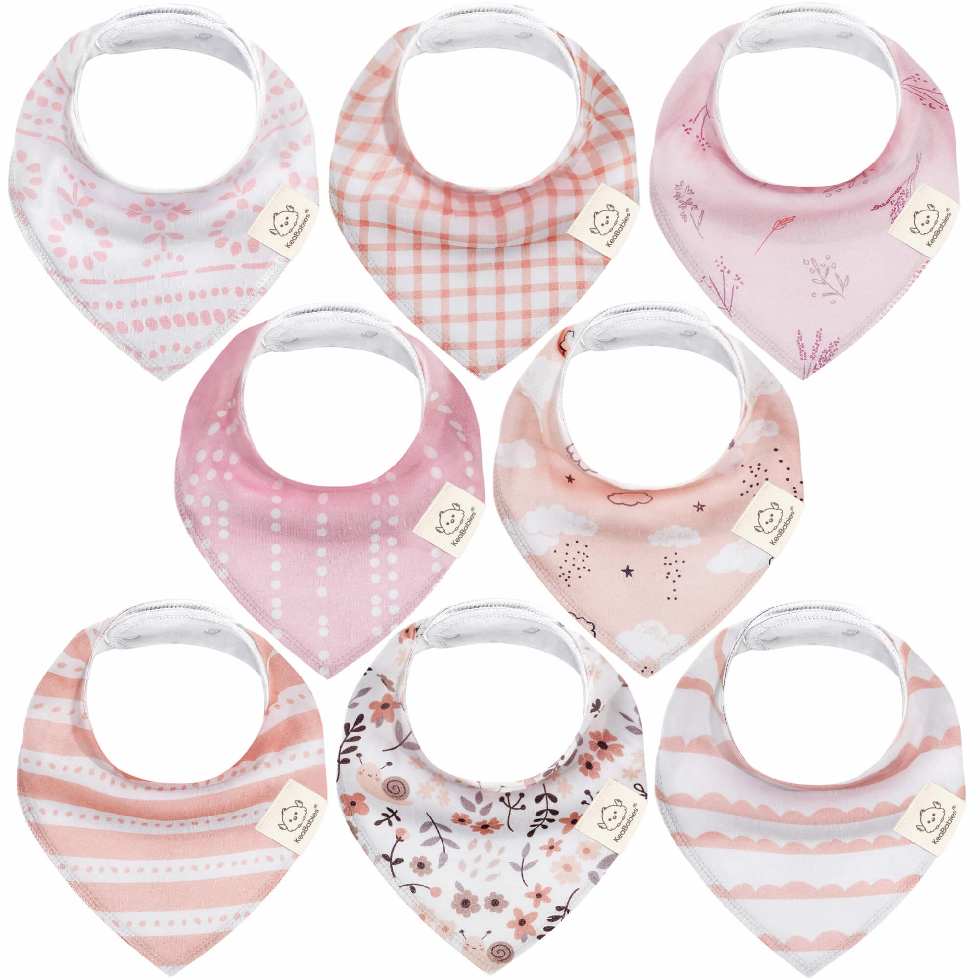8-Pack Organic Bandana Bibs (Sweet Charm)