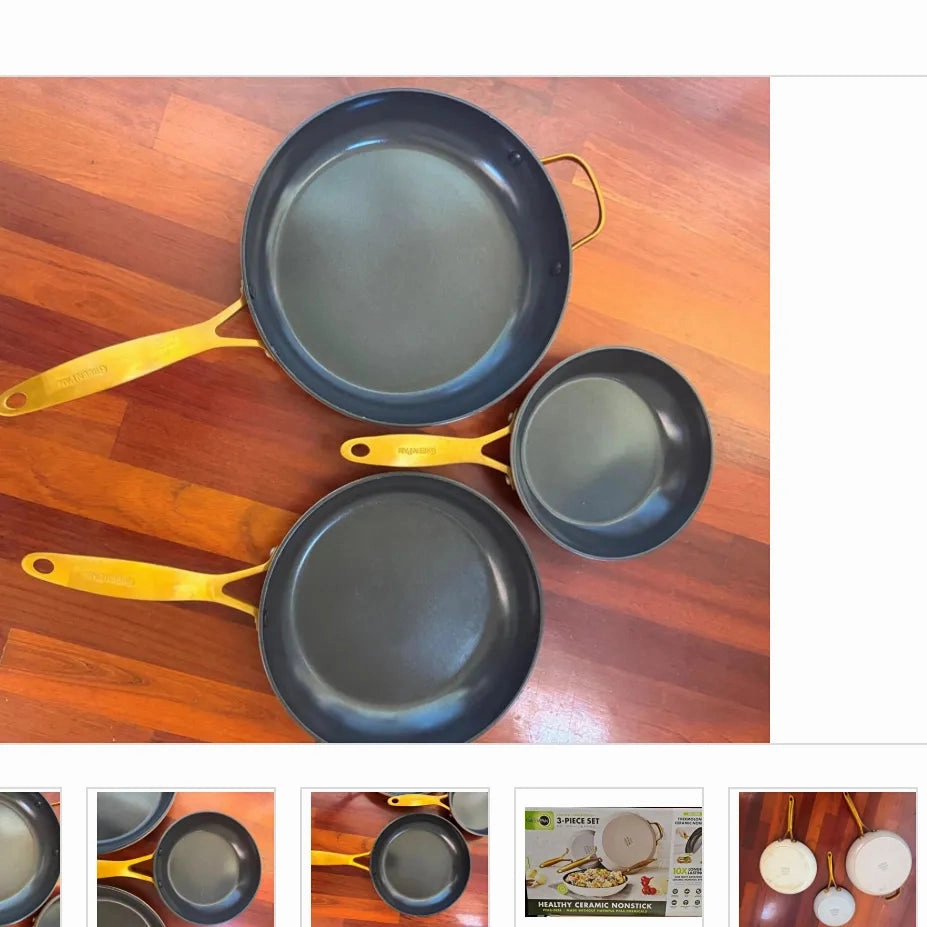 8", 10", and 12" Jewel Pro Ceramic Non-Stick Fry Pan Set