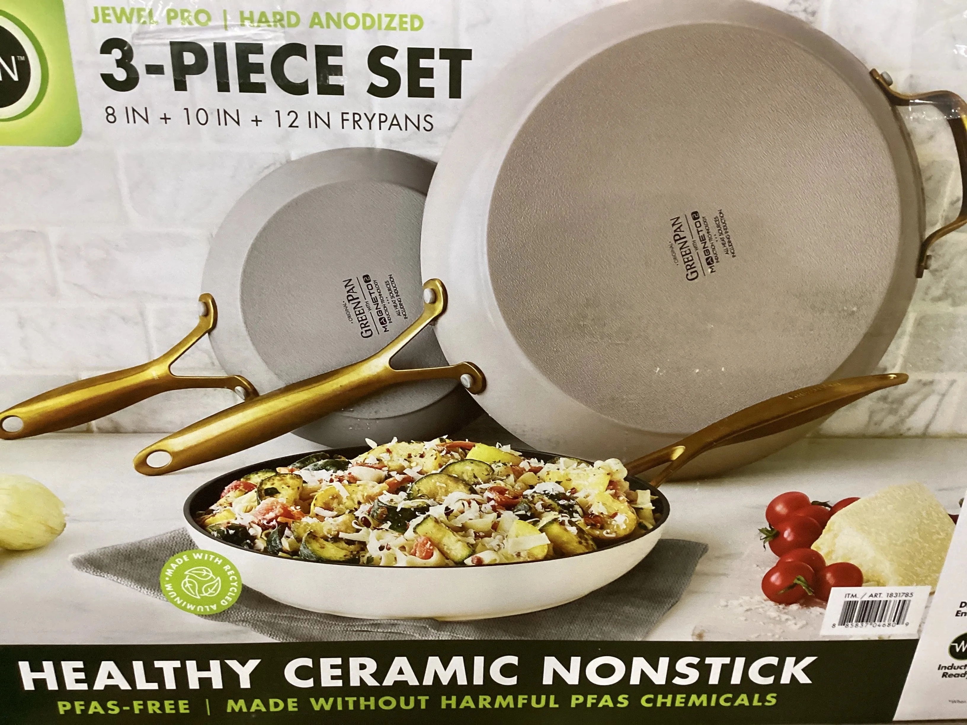 8", 10", and 12" Jewel Pro Ceramic Non-Stick Fry Pan Set