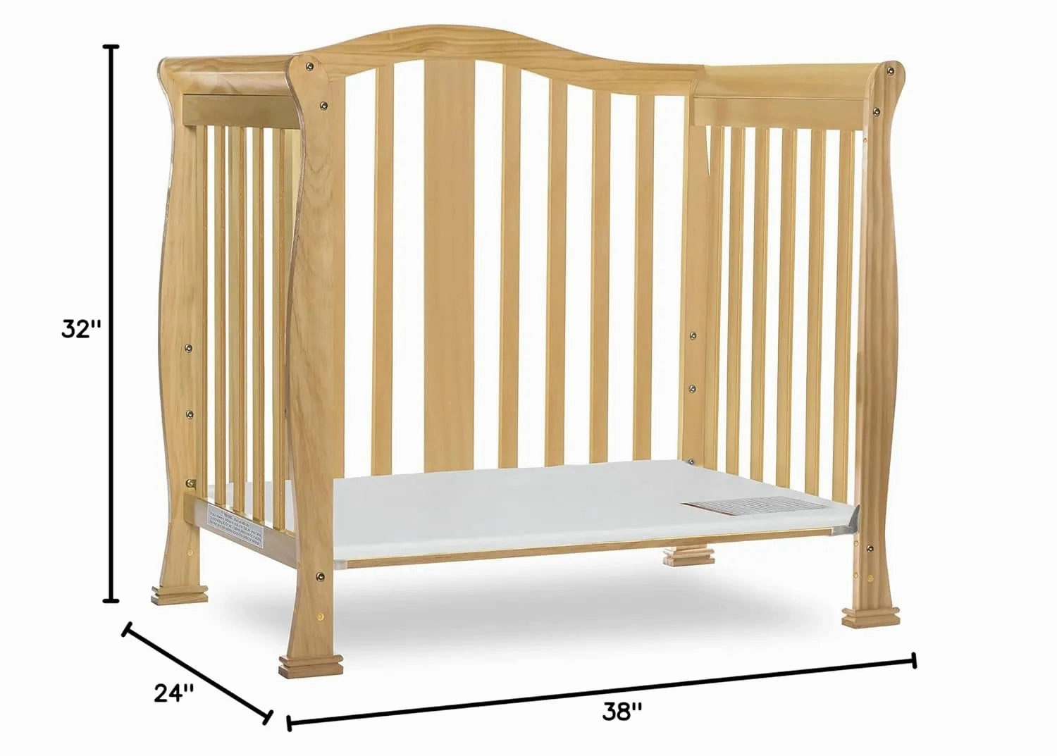 Addison 4-in-1 Convertible Mini Crib in Natural