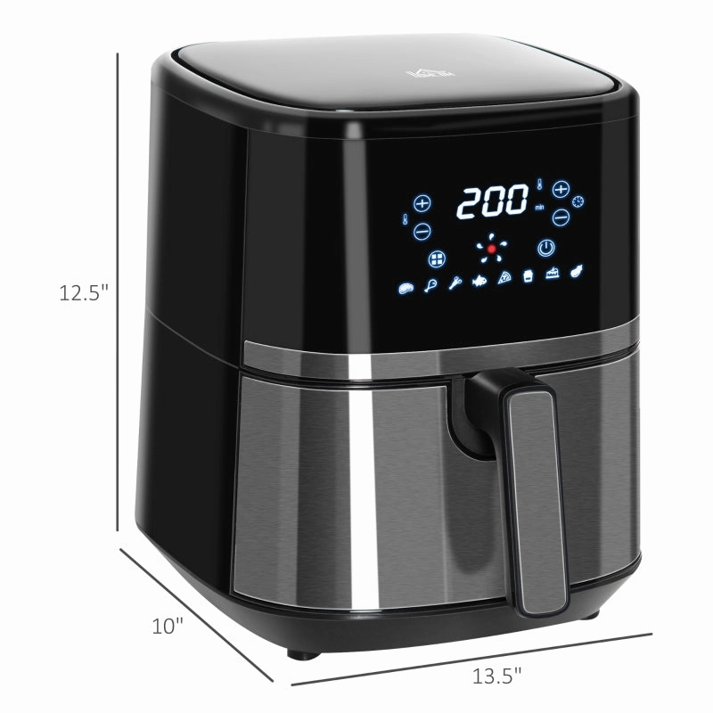 Air Fryer 4.7Qt, 4-in-1 Hot Oven with Air Fry, Roast, Broil, Crisp, Bake Function - Black
