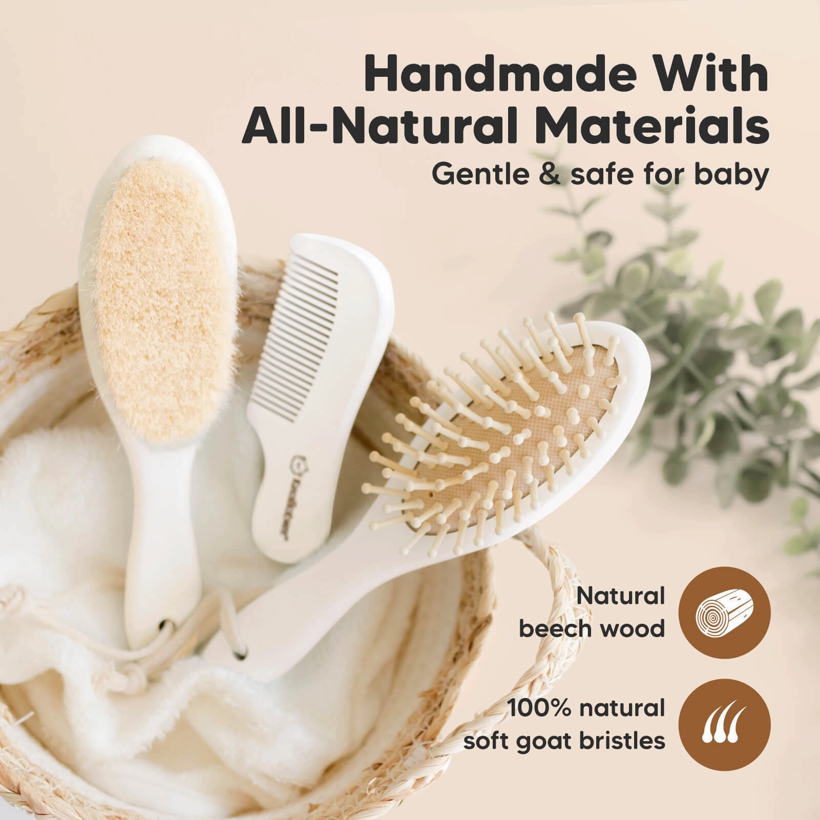 Baby Hair Brush and Comb Set (Vanilla)