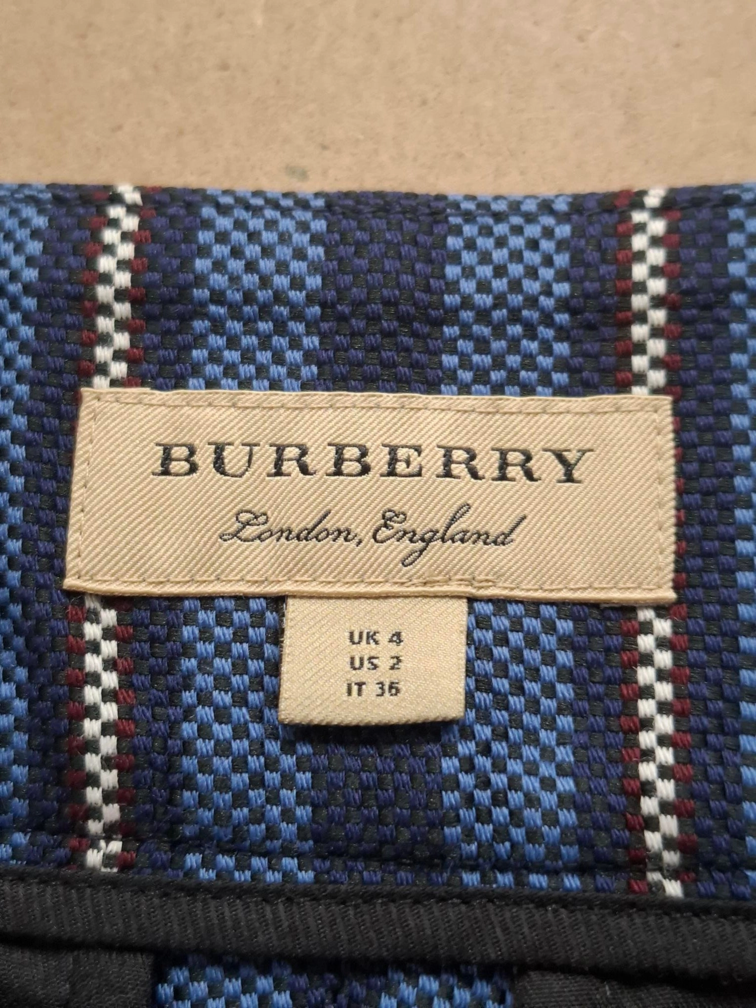 Burberry Striped Blend Cropped Trousers In Blue Wool
