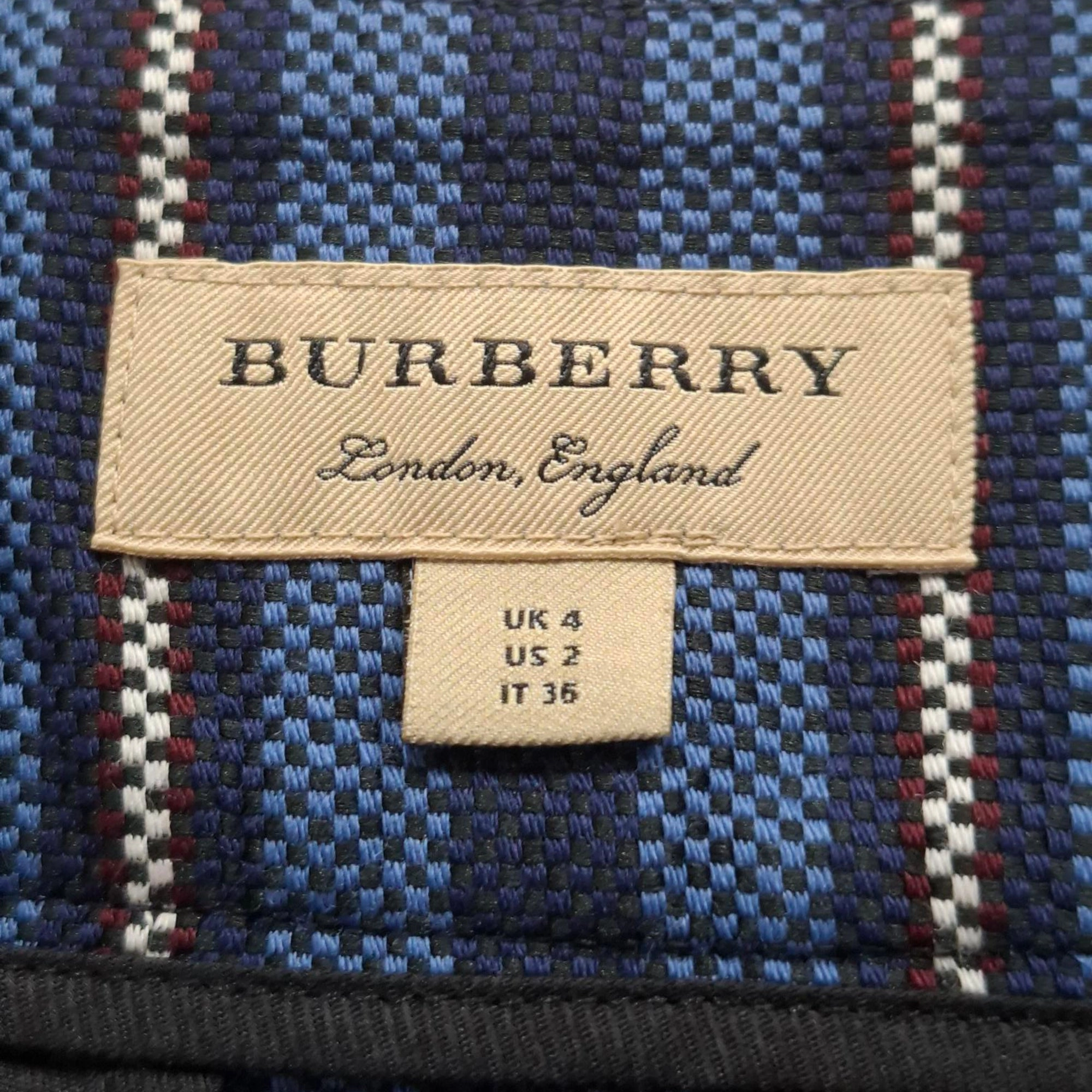 Burberry Striped Blend Cropped Trousers In Blue Wool