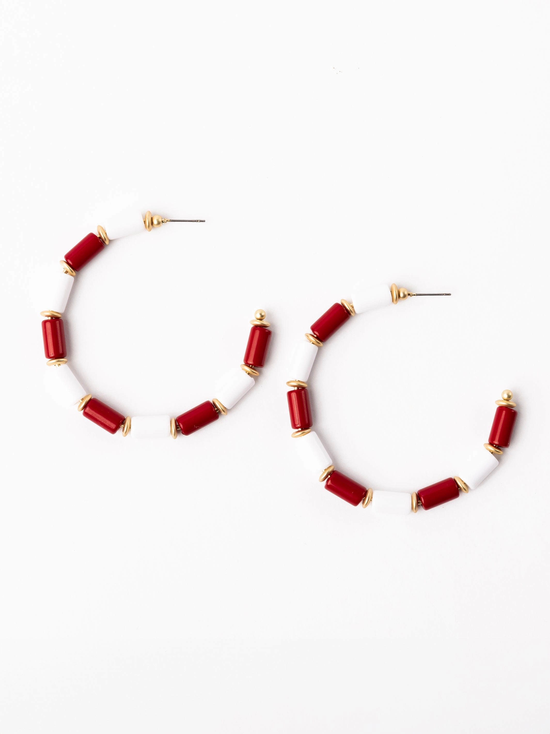 Cara Earrings | Crimson   White