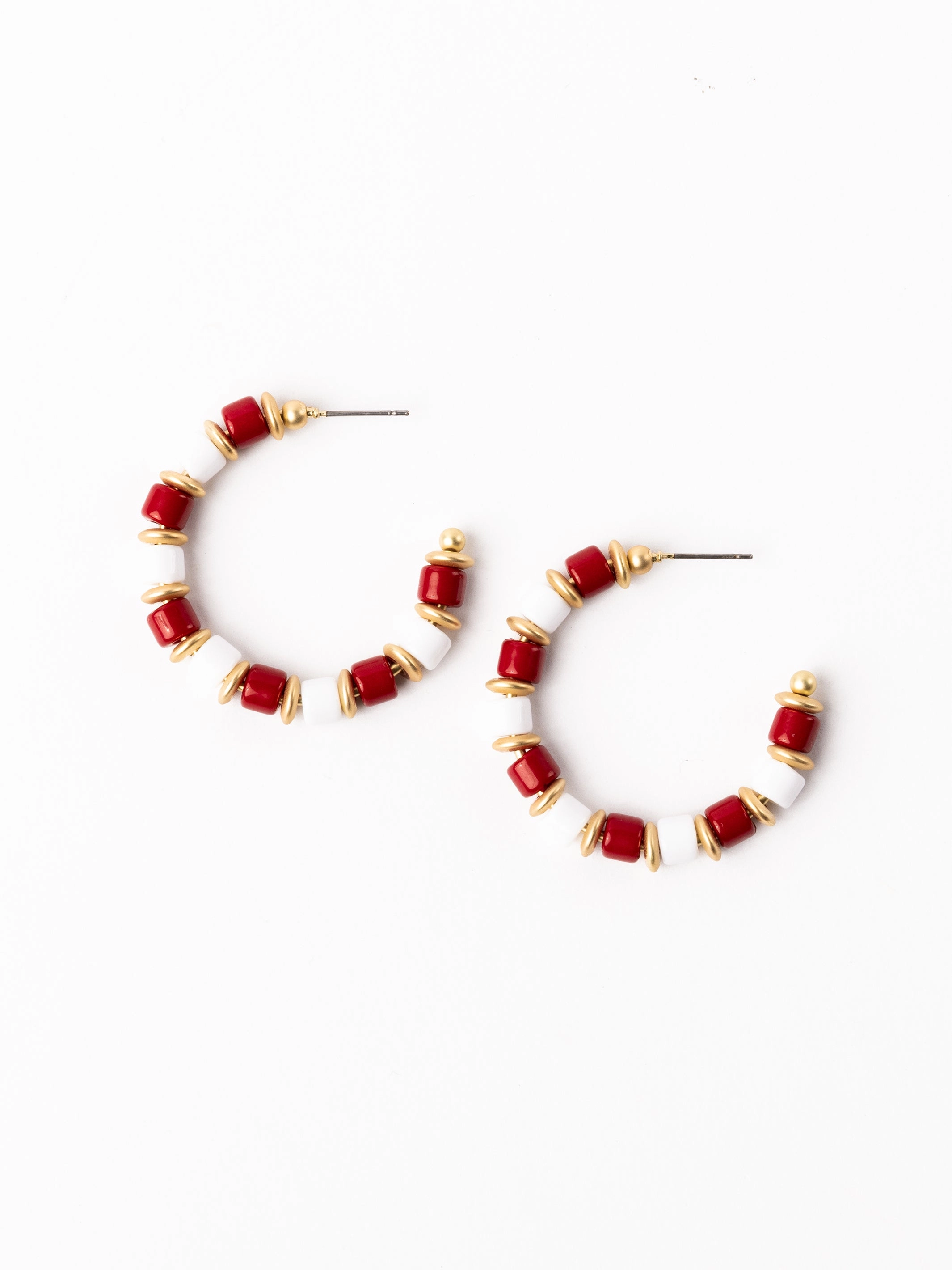 Cara Earrings | Crimson   White
