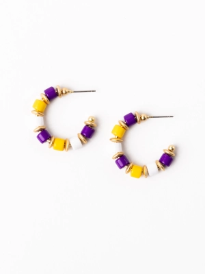 Cara Earrings | Purple   Gold