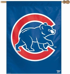 Chicago Cubs Walking Bear Logo 27X37 Vertical Flag