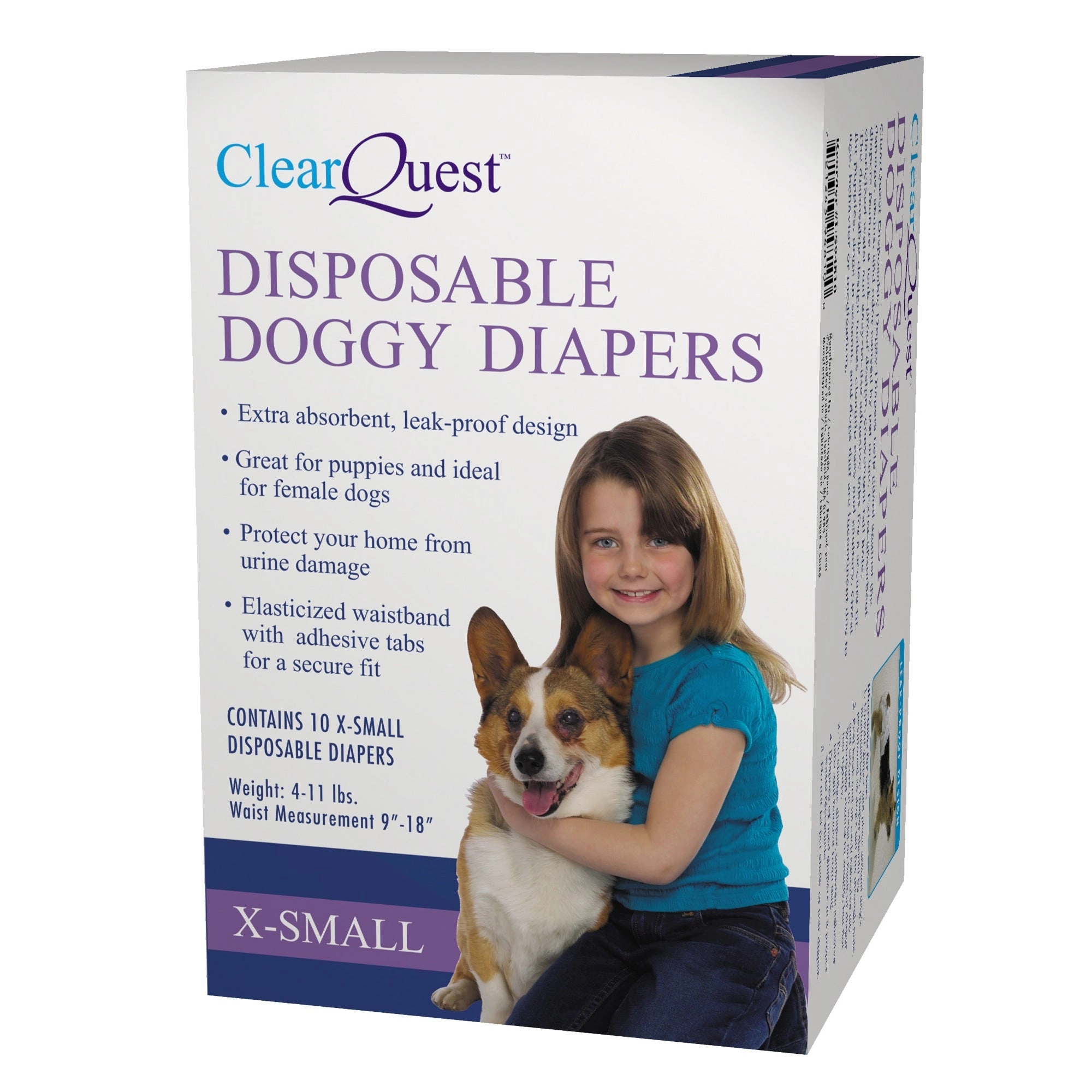 Clear Quest Disposable Doggy Diapers XS