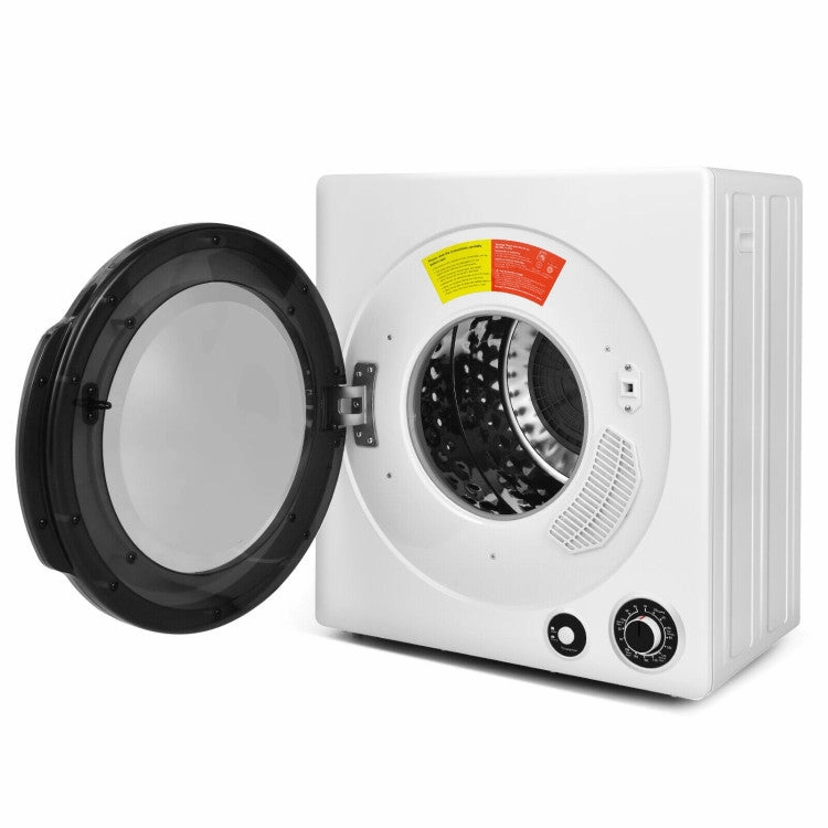 Compact Electric Tumble Laundry Dryer With Stainless Steel Tub-White