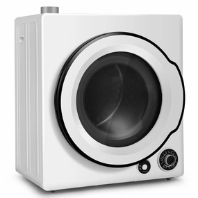 Compact Electric Tumble Laundry Dryer With Stainless Steel Tub-White