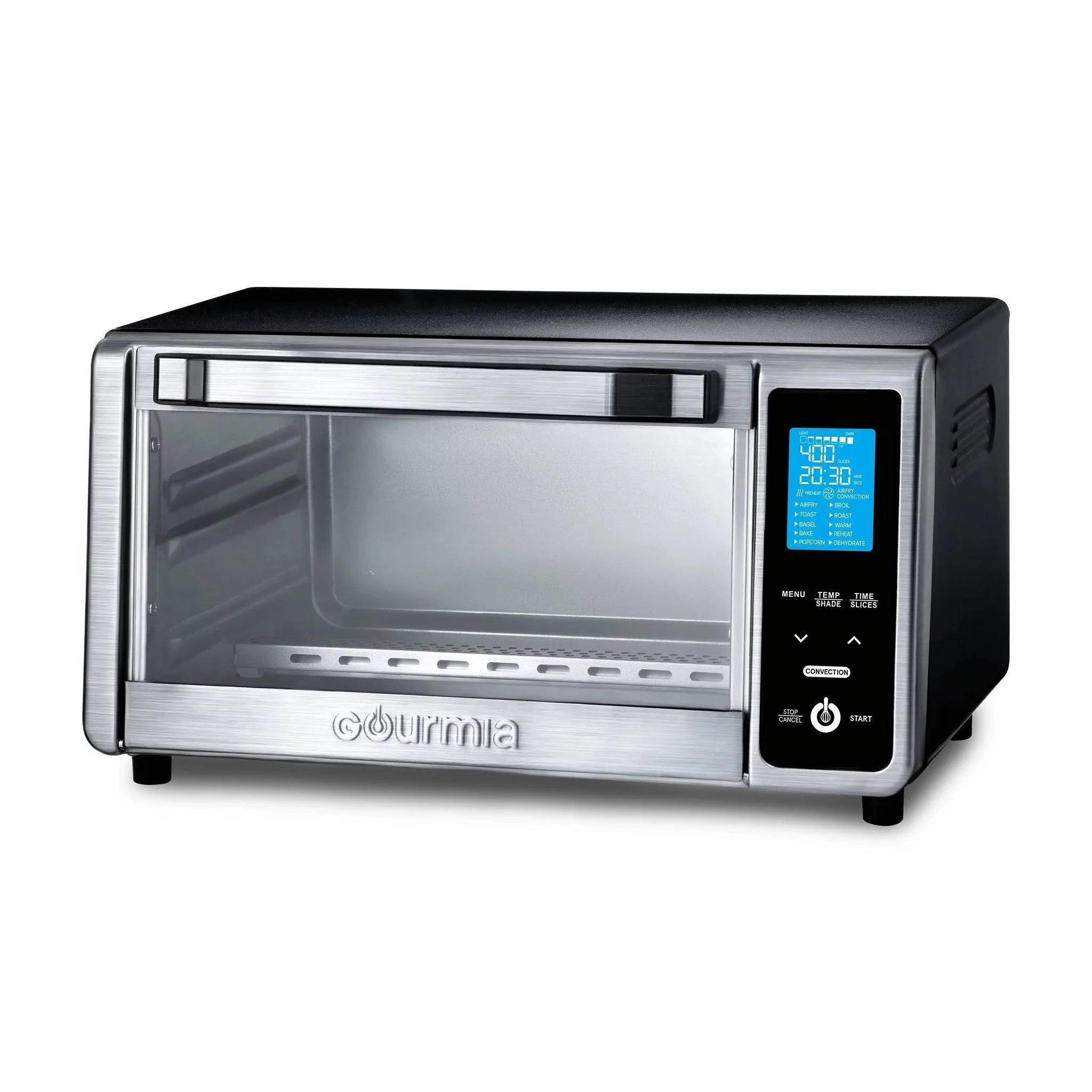 Digital 4-Slice Toaster Oven Air Fryer with 11 Cooking Functions Stainless Steel Gray (See Description)