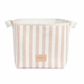 Django Toy Basket - Taupe Stripes/Natural