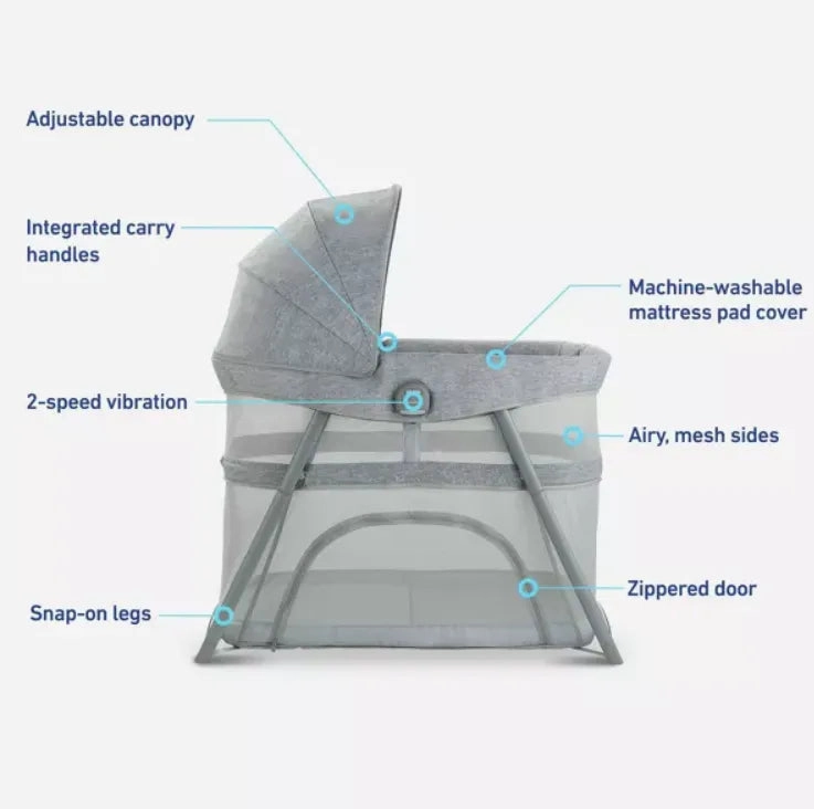 DreamMore 3-in-1 Travel Bassinet - Gray