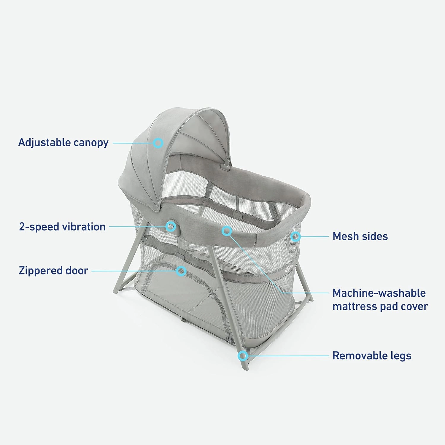 Dreammore Bassinet 3-in-1 Portable Bassinet & Travel Crib - Modern Cottage