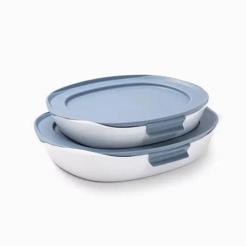 DuraLite Glass Bakeware 4pc - Shadow Blue Lids