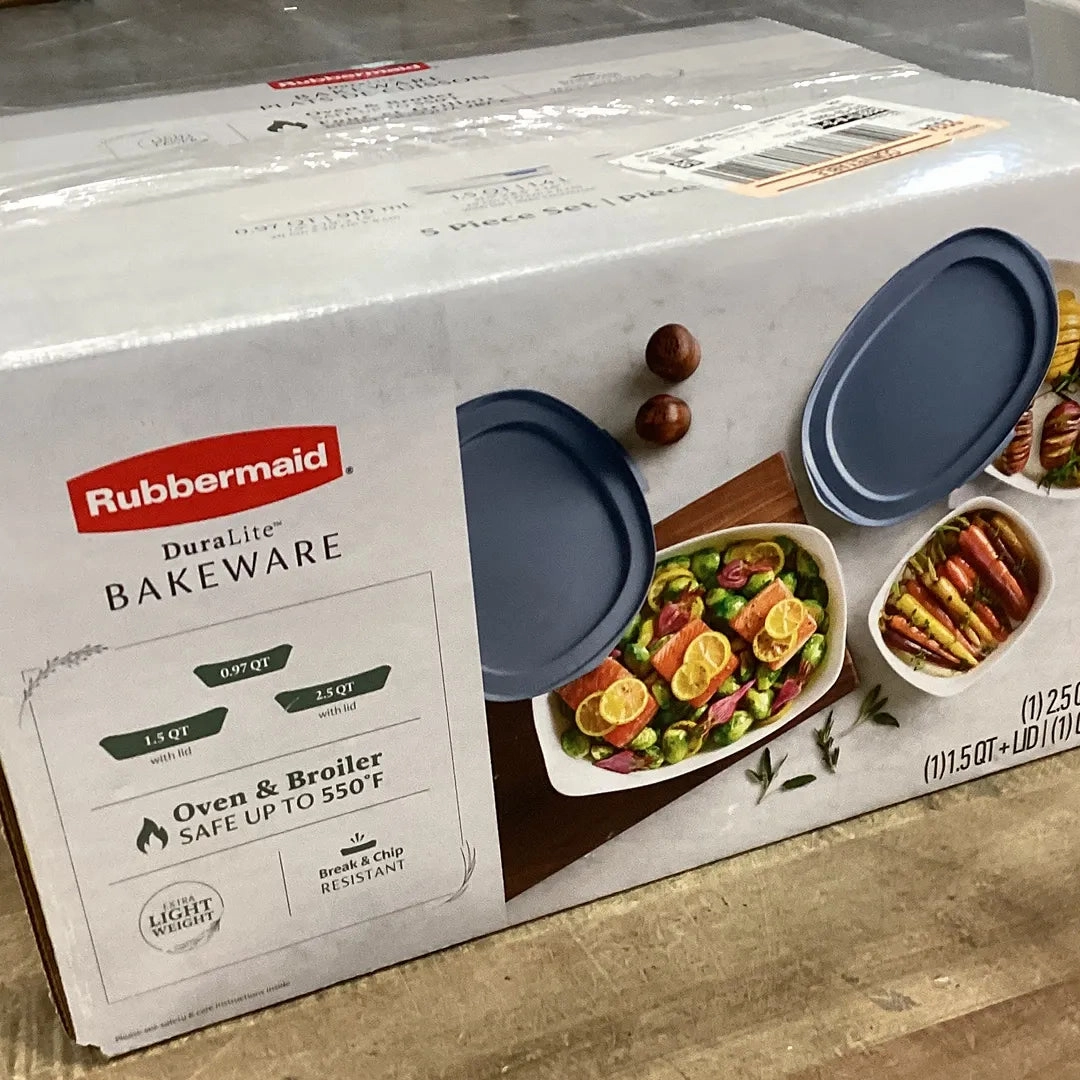 DuraLite Glass Bakeware 4pc - Shadow Blue Lids
