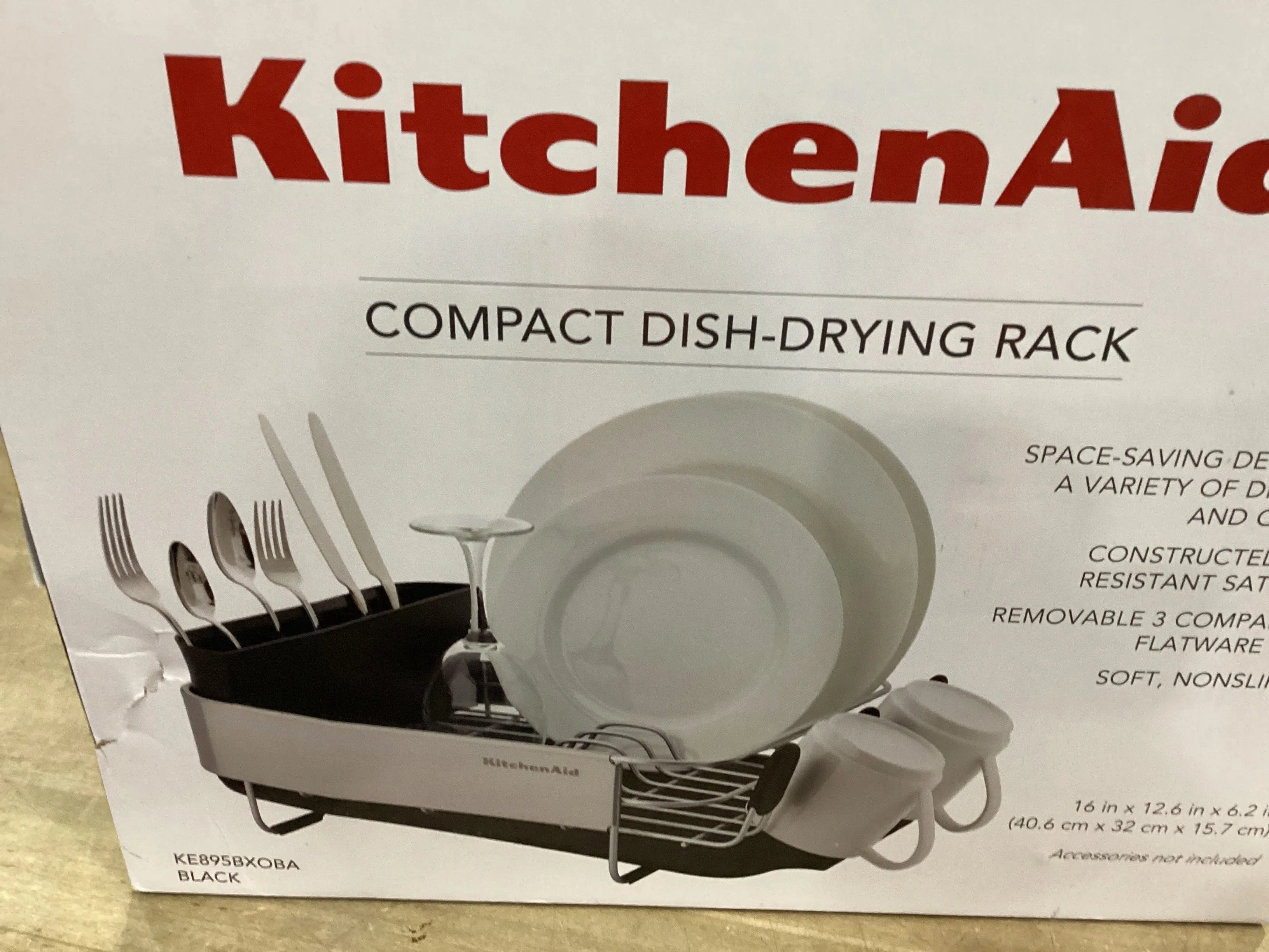 Freestanding Compact Dishrack With Drain Board & Caddy