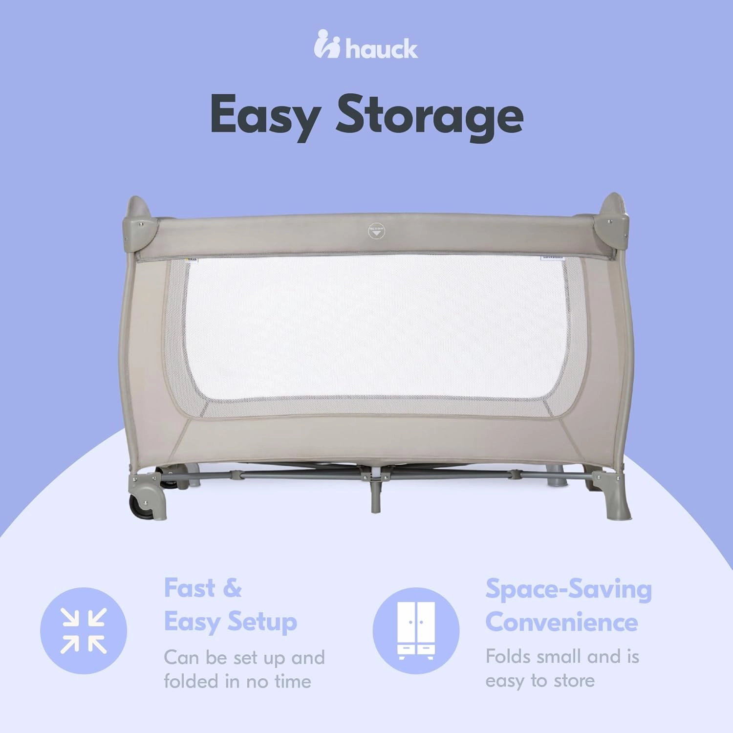 Hauck Sleep N Play Go Plus Foldable Travel Bed and Playpen With Mattress, Beige