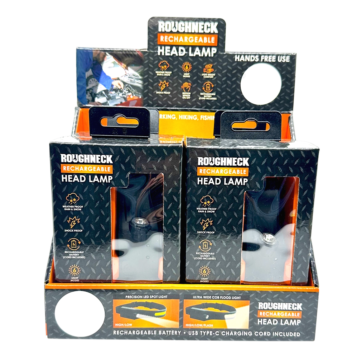 Headlamp Flashlight with Motion Sensor - 4 Pieces Per Retail Ready Display 41671