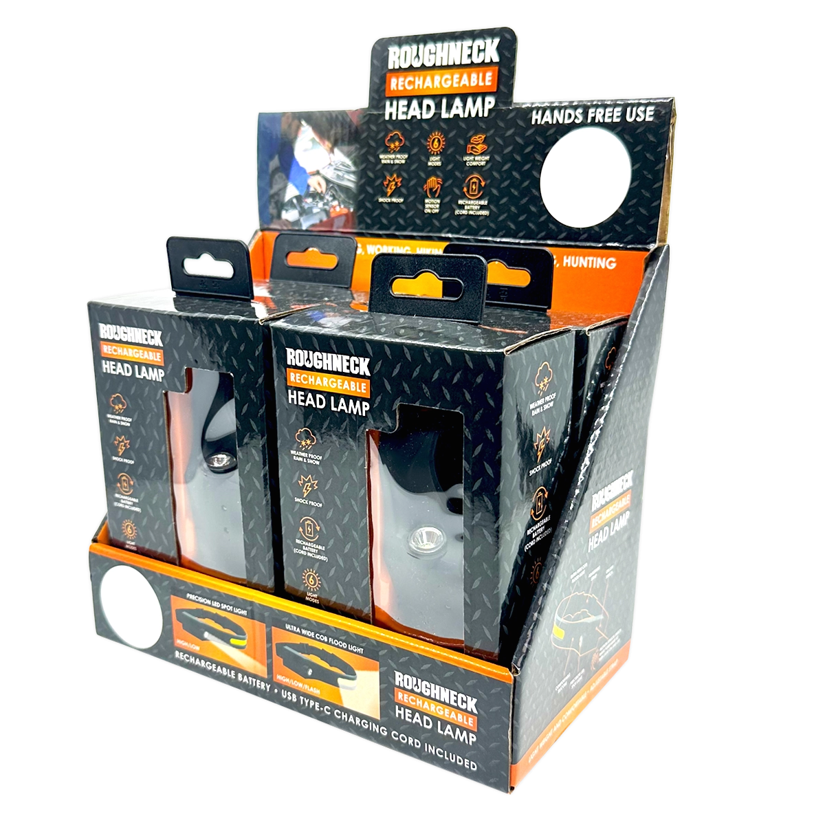 Headlamp Flashlight with Motion Sensor - 4 Pieces Per Retail Ready Display 41671