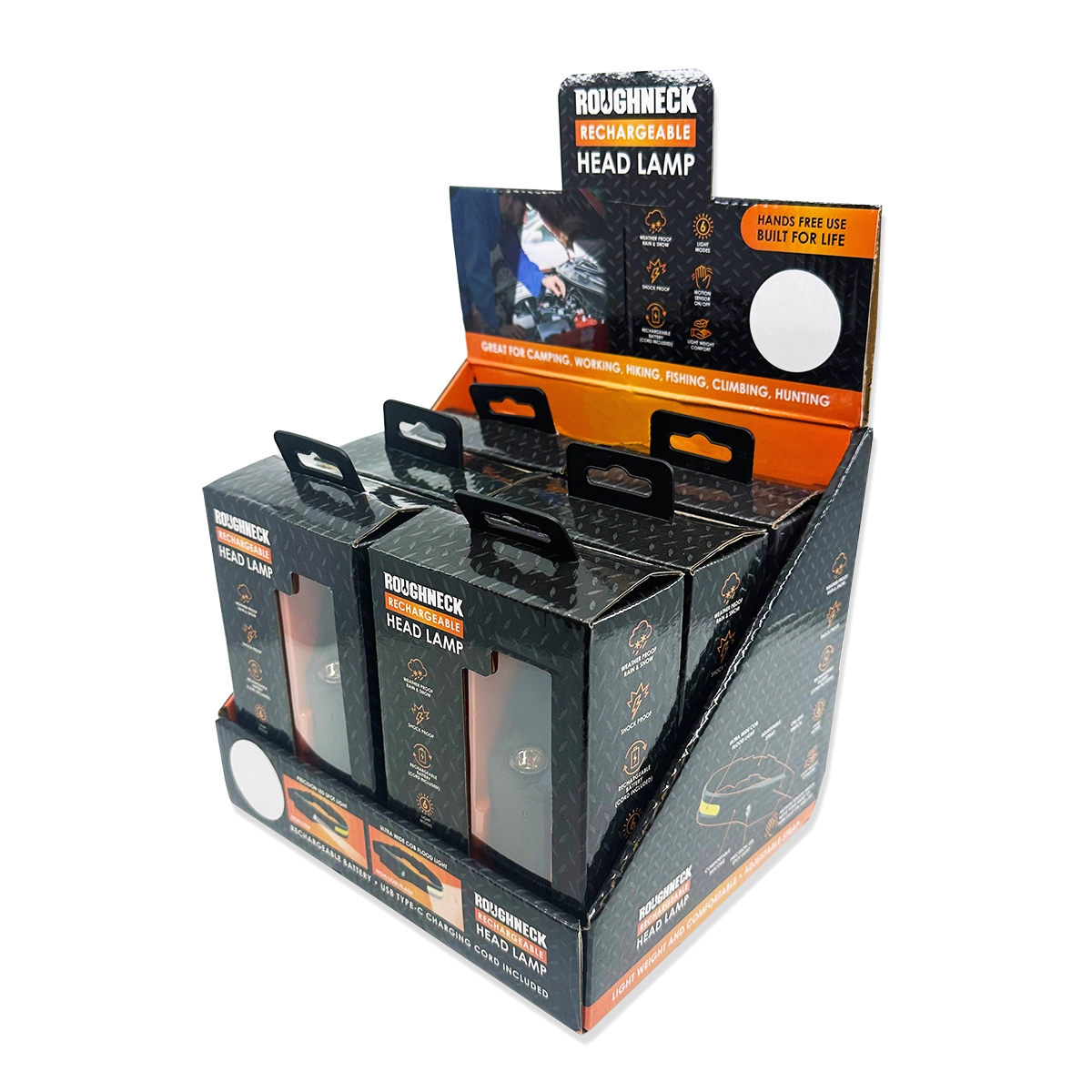 Headlamp Flashlight with Motion Sensor - 6 Pieces Per Retail Ready Display 23977