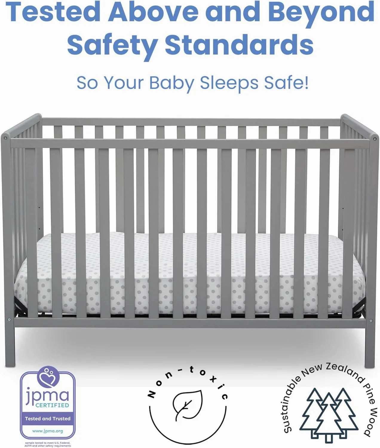 Heartland 4-in-1 Convertible Crib - Gray
