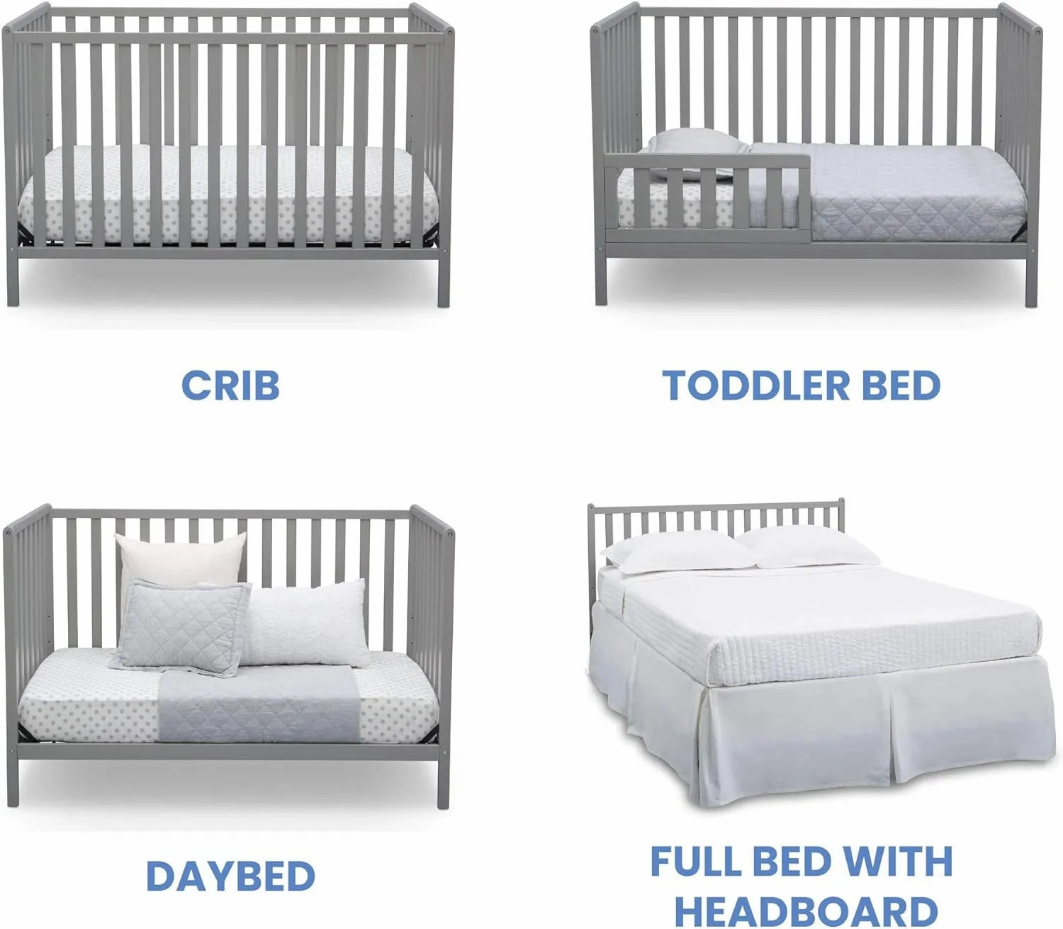 Heartland 4-in-1 Convertible Crib - Gray