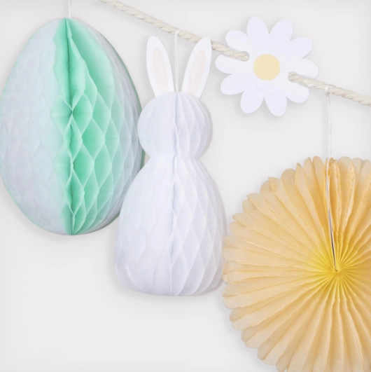 Honeycomb Easter Bunny Garland