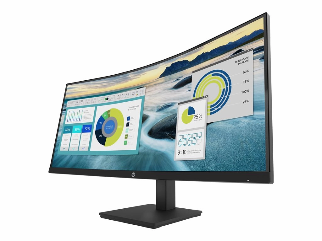 HP P34hc G4 - P-Series - LED monitor - curved - 34 - 3440 x 1440 WQHD @ 60 Hz - VA - 250 cd/mï¿½ - 3500:1 - 5 ms - HDMI 21Y56AA#ABA
