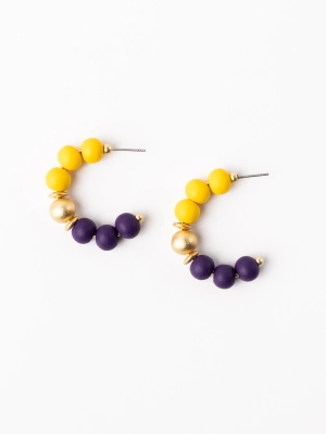 Janette Earrings | Purple   Gold