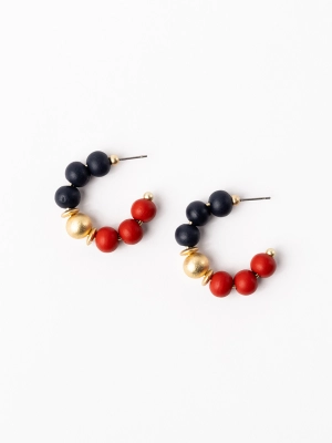 Janette Earrings | Red   Blue