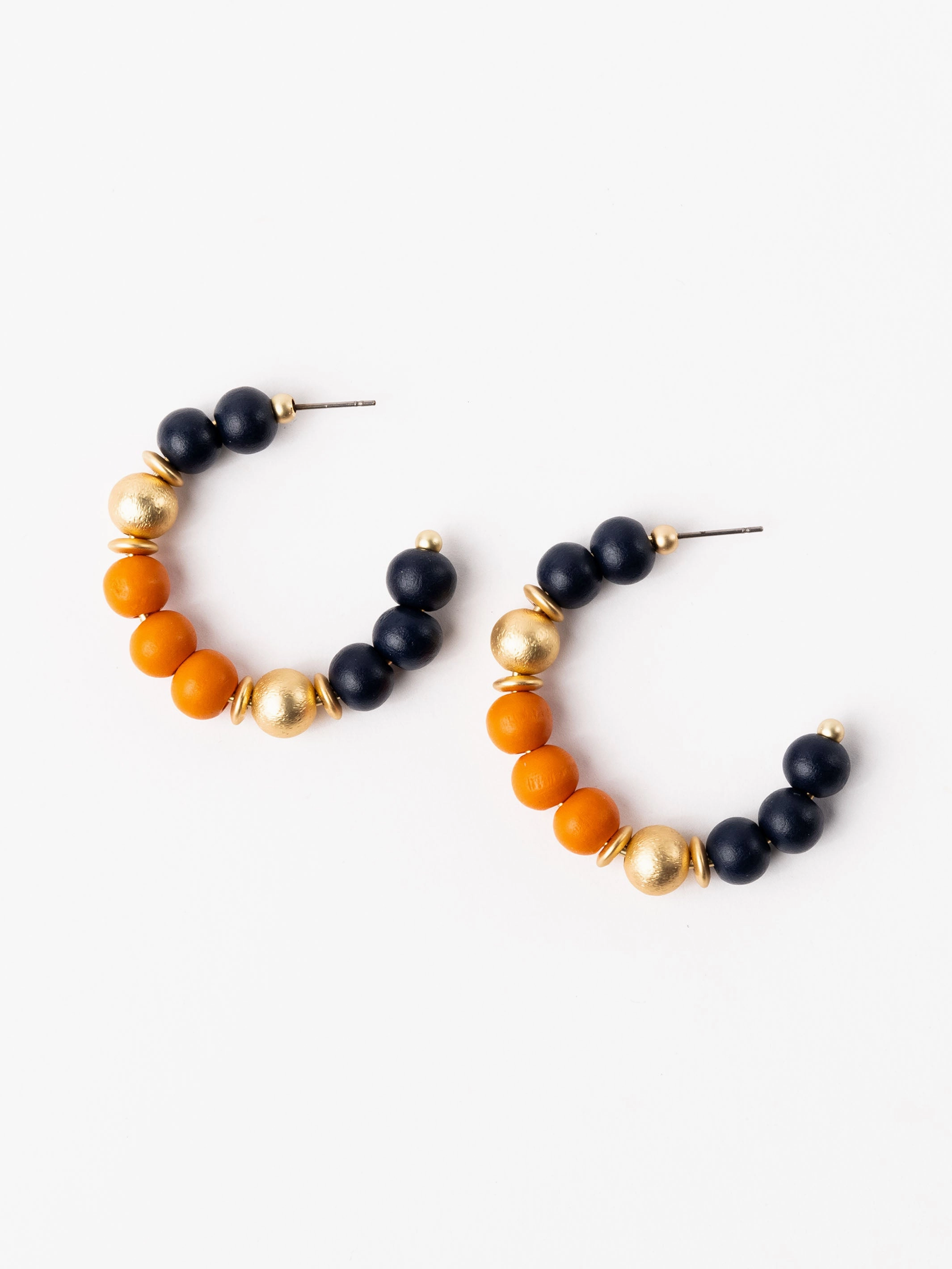 Janette Earrings | Navy   Orange