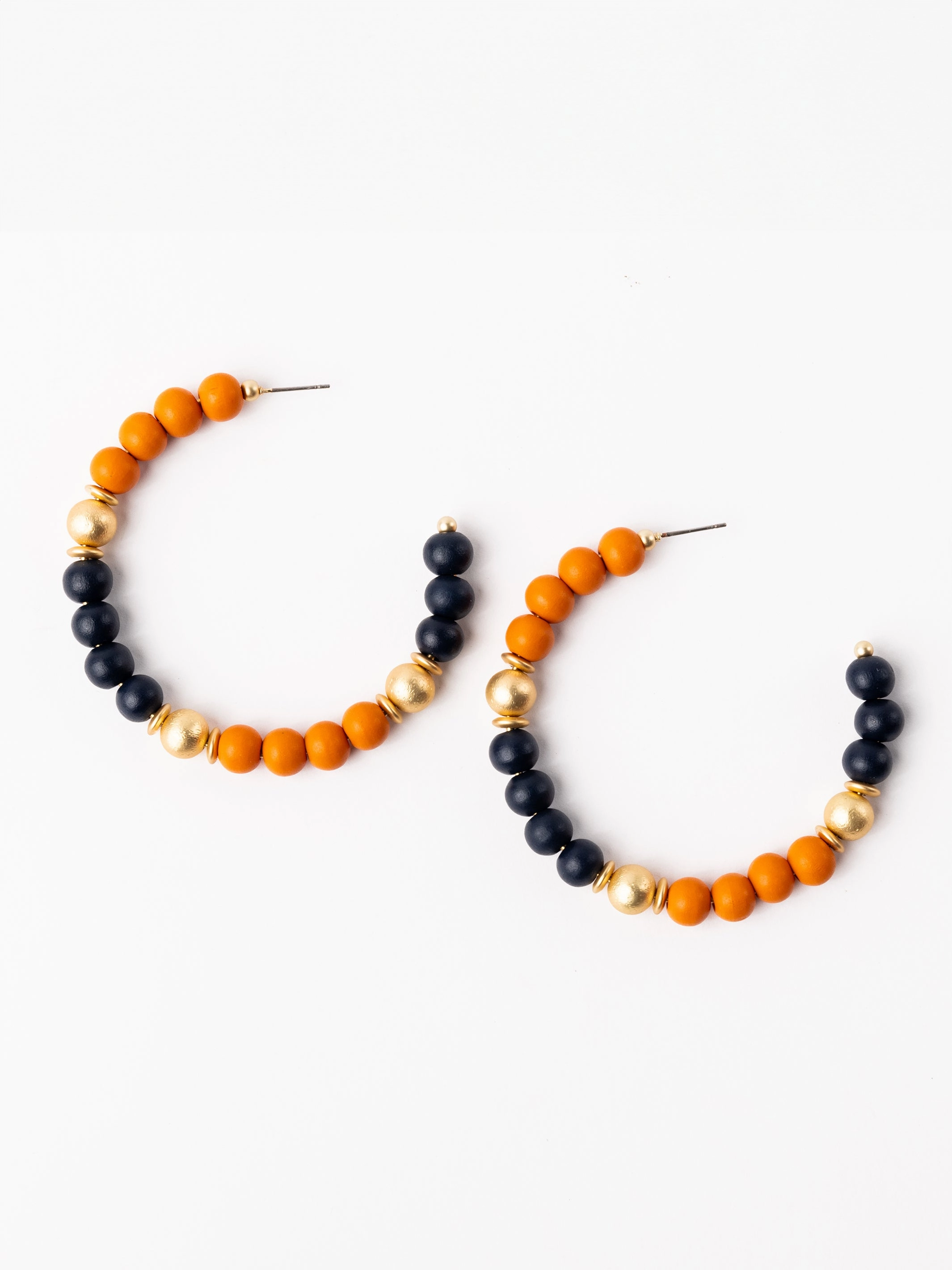 Janette Earrings | Navy   Orange