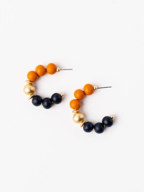 Janette Earrings | Navy   Orange