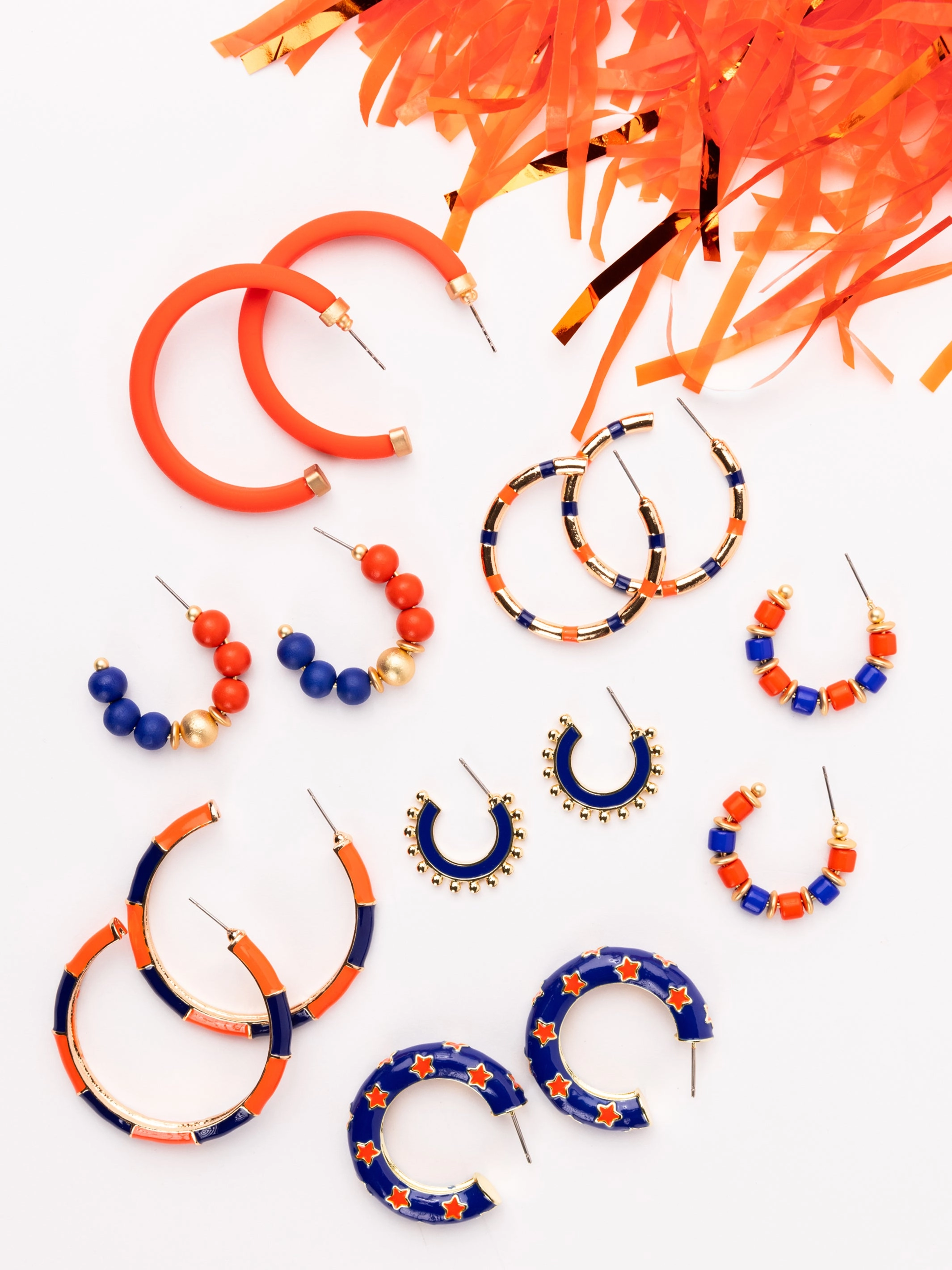 Kelly Earrings | Blue   Orange